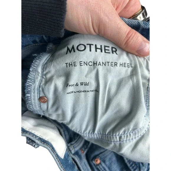 Mother Superior The Enchanter Heel Wide Leg High Rise Jeans Light Blue Wash - Picture 9 of 9